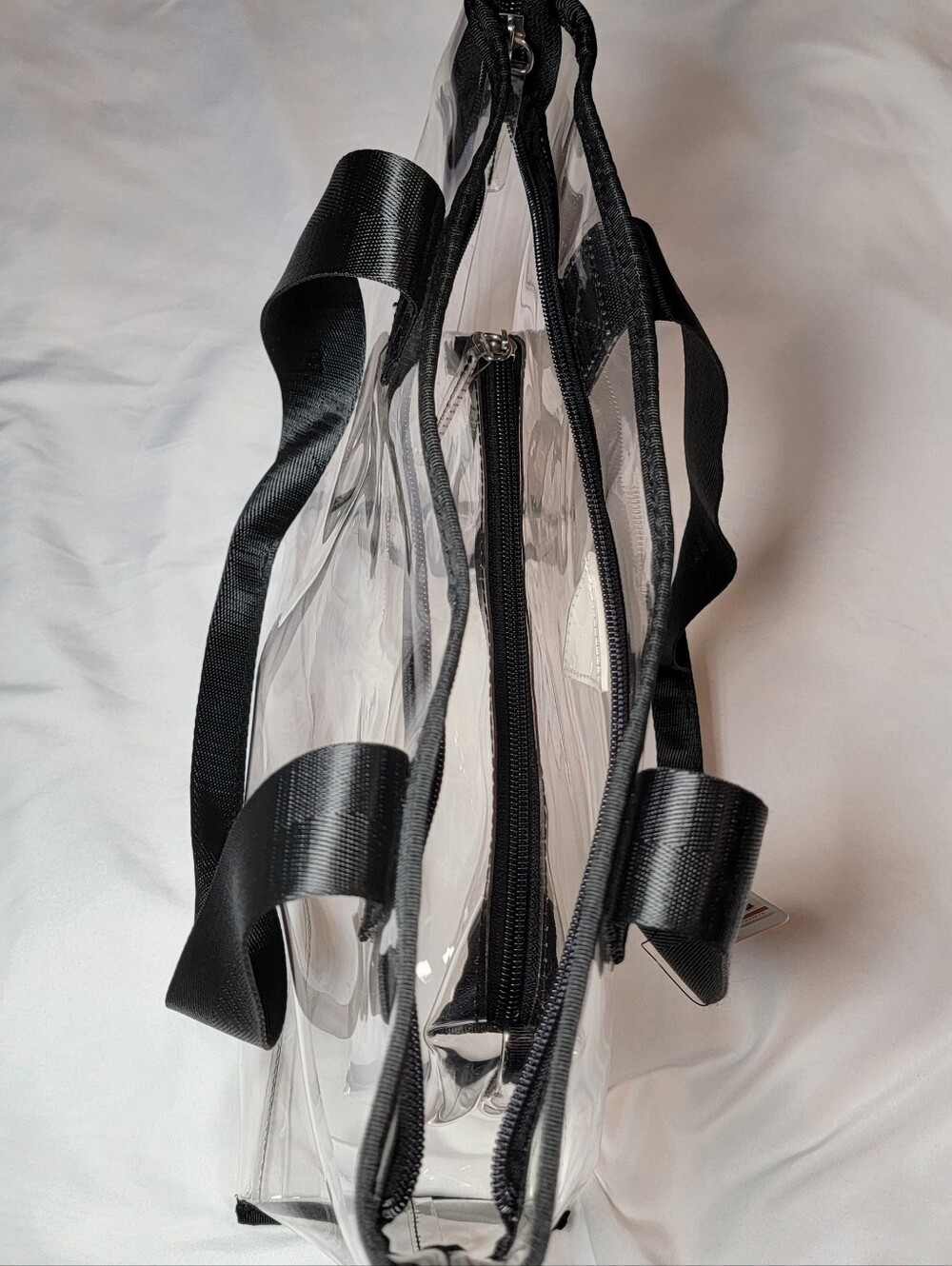 Guess Clear Tote with Black Trim and Matching Zip Pouch - Picture 4 of 5